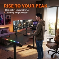 Bureau debout extensible en acier inoxydable AOR, design moderne pour le bureau et le gaming, plateau de qualité E0, facilement transportable, commande directe usine, protection contre la surchauffe