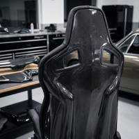 1039RTF Siège de course style Sportster CS, siège baquet réglable de luxe en cuir PVC avec fibre de carbone pour voiture de tuning et simulation de course