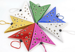 Pendentif étoile à cinq branches tridimensionnel découpé au laser en <span class=keywords><strong>papier</strong></span> multicolore 22,7 cm pour Noël, Diwali, Ramadan, Remise de diplôme, Pâques en extérieur - Product Image 6