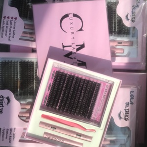Kit d'extension de <span class=keywords><strong>cils</strong></span> à faire soi-même Bond and Seal Private Label C D Curl Segment Lashes Custom <span class=keywords><strong>Volume</strong></span> Cluster Lashes Kit Wholesale Faux <span class=keywords><strong>Cils</strong></span> - Product Image 4