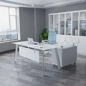 New Style Office Furniture Desk Glass Office Desks Computer Desk With Drawer