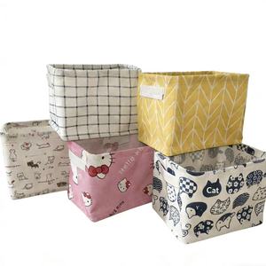 Panier de rangement en tissu GREENSIDE, pliable, robuste, épaissi, mignon, pour dortoir, papeterie, cosmétiques, <span class=keywords><strong>Hello</strong></span> - Product Image 4