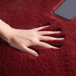 <span class=keywords><strong>Tappeto</strong></span> Morbido e Peloso in Finta <span class=keywords><strong>Pelliccia</strong></span> di Coniglio, <span class=keywords><strong>Tappeto</strong></span> Fluffy Moderno o Personalizzato in Peluche ROSSO 300 Metri Quadrati - Product Image 4