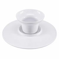 Ensemble de Présentoirs à Gâteaux en Mélamine Effet Céramique – Collection de Plats Ronds pour Service et Présentation de Desserts