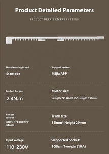 מסלול וילון חשמלי extendable התקנה קלה מבית חכם עם אורך מכירה חמה מתכווננת - Product Image 4
