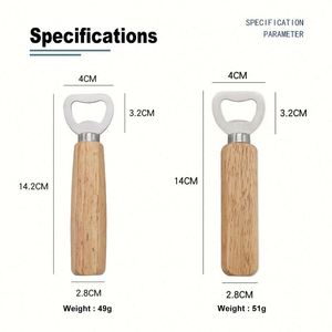 Ouvre-bouteille en acier inoxydable en gros avec manche en bois, cadeaux promotionnels personnalisés, impression de logo en sérigraphie - Product Image 3