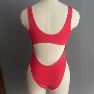 Maillot de bain une pièce côtelé personnalisé pour femme, style designer, coupe brésilienne, monokini, maillot de bain grande taille, maillot de bain évidé, imprimé, pour la plage - Product Image 2