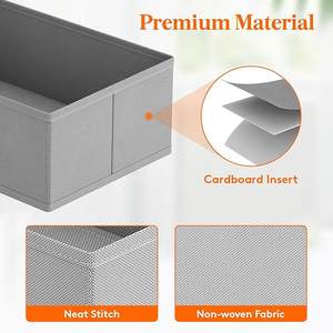 Drawer Organizer Clothes for Closet 16 Pack 3 Sizes Underwear Wardrobe Drawer Dividers Fabric Foldable Organizer Bins for <b>Sock</b> - Product Image 6