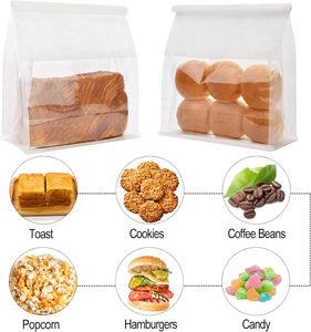 Sacs en papier kraft polyvalents avec fenêtre pour l'emballage de pain, de pâtisserie et de sandwichs - Product Image 2