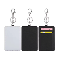 Tempat kartu kredit tekan panas sublimasi dompet kantong kulit Pu kosong gantungan kunci satu sisi sublimasi Diy pencetakan Transfer panas