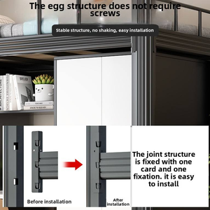 Металлические двухъярусные кровати для комнаты, дешевая кровать-ЛОФТ для мальчиков, домик для хранения, металлическая детская двухъярусная кровать для подростков, детская двухъярусная кровать с настольным шкафом - Product Image 2