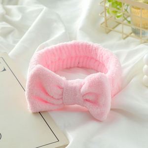 Korean Style Bowknot <b>Headband</b> Women Soft Plush Face Wash Hair Band Candy Color Skincare Spa Makeup Beauty Hair Accessories - Product Image 2