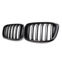 Pièces automobiles Haomu, calandre de pare-chocs avant, ABS, double lamelles, noir brillant pour X3/X4 G01 modèle 2019-2021 HMG01-20