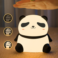 Veilleuse LED Panda en Silicone Rechargeable pour Chambre d'Enfants Lampe de Nuit Intelligente avec Animal de Dessin Animé Mignon pour la Maison