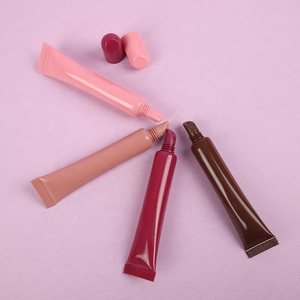 หลอดลิปกลอสสีชมพู 10 มล. พลาสติกบีบได้ ฝาเกลียว เงา บรรจุภัณฑ์เครื่องสำอาง หลอดนิ่ม Bz007 16 มม. - Product Image 2