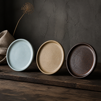 Assiette à dîner en céramique, assiette de service ronde minimaliste, vaisselle moderne pour la maison, l'hôtel, le restaurant