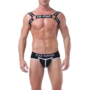 Custom elastic waistband black briefs modal sexy gay men underwear thong
