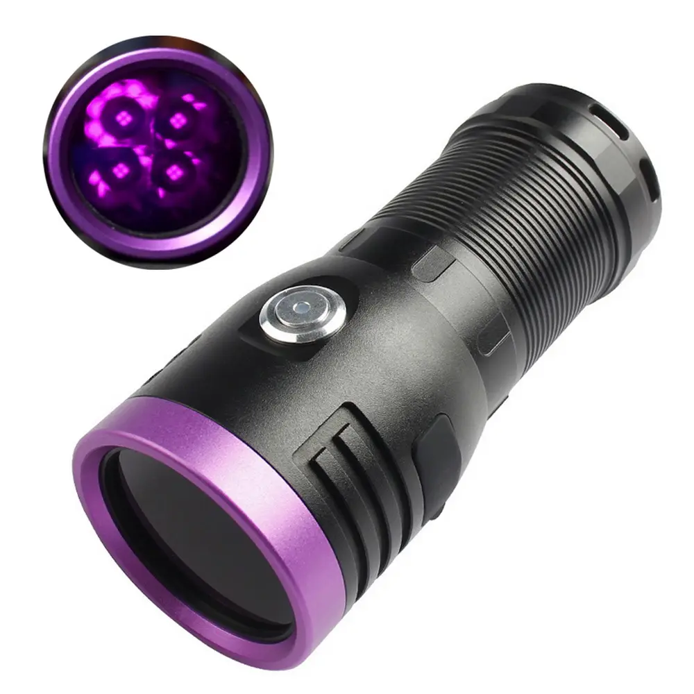 LED Bright 80W 365nm UV Black Light LED Flashlight USB Rechargeable ultraviolet Blacklight Torch NDT ZWB2 Filter UV Lamp