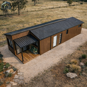 Casa Contenedor Modular Residencial Contemporánea con Estructura de Acero Prefabricada, Techo Inclinado Doble 40HQ y Revestimiento de Madera - Product Image 2