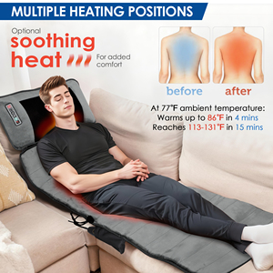 Matelas de massage électrique pour bureau à domicile, vibrant pour le cou, les épaules, les hanches et les jambes - Product Image 4