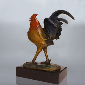 Brass Rooster Figurine Handmade Zodiac Animal Home Decor Office Craft Gift - Product Image 3