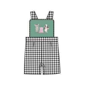 Précommande MOQ 5, imprimé festif animaux de la ferme, barboteuse à bulles pour petites filles et garçons, vêtements d'été doux, vente en gros, boutique pour frères et sœurs, bébé - Product Image 5