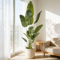Banane du voyageur artificielle, grande plante artificielle d'intérieur, plante artificielle de banane du voyageur en pot détachable