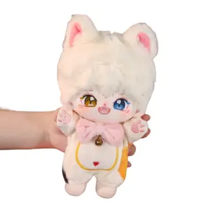 20cm Plush Doll Persian Cat Nude Body Soft Stuffed Plushies Toys Cotton Dress Up Doll Anime Figure Decor Girl Gift