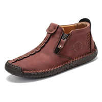 Bottes Martin montantes pour hommes, chaussures décontractées d'extérieur, bottes de travail cousues à la main