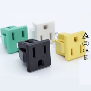 Módulo de Enchufe NEMA 5-15R, Receptáculo de Corriente Alterna de 15A 125V, Enchufe Estándar Estadounidense de 3 Clavijas para Tira de Alimentación DIY Amarillo/Verde/Blanco - Product Image 1