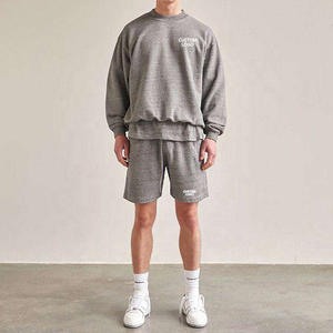 Sudaderas con capucha para hombre informales personalizadas al por mayor, pantalones cortos de felpa francesa, Sudadera de cuello redondo, ropa deportiva con logotipo, Sudadera con capucha y conjuntos de Jogger - Product Image 6