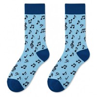 Chaussettes en coton jacquard personnalisées à motif notes de musique, style fantaisie pour instruments de musique, pour OEM ODM, chaussettes personnalisées
