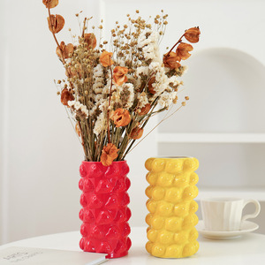 Vase à fruits <span class=keywords><strong>en</strong></span> céramique fait à la main moderne Art déco Design 3D couleur personnalisée rouge rose pour amour coeur maison jardin décor - Product Image 4
