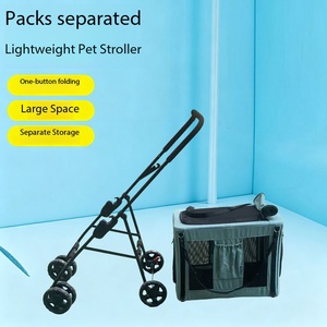 Cochecito Plegable Doble Uso JXB PG236 <span class=keywords><strong>para</strong></span> <span class=keywords><strong>Perros</strong></span> con Estructura Resistente, Transportín de Malla Transpirable <span class=keywords><strong>para</strong></span> Mascotas Mayores/Grandes - Product Image 3