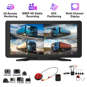 Caméra de recul avancée pour camion, vue panoramique à 120 degrés, dashcam, écran tactile 5D, alertes BSD, vision nocturne, sécurité du conducteur de camion - Product Image 1