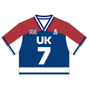 Custom <b>Uk</b> Flag Sublimation <b>Vintage</b> Football Jerseys Souvenir <b>T</b> <b>Shirts</b> Streetwear American Boxy Fit Cropped Football Jersey - Product Image 2
