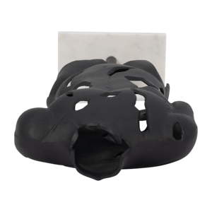 Scultura Astratta in Metallo con Torso Traforato, Base in Marmo, Pezzo d'Arte Moderna per Arredamento - Product Image 6