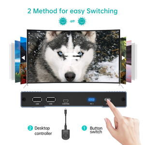 Hybrid USB Type C &amp; HDMI KVM <strong>Switch</strong> 2 Ports 4K 60Hz + Cables, MT-VIKI 4K USB C &amp; HDMI KVM Switcher for MacBook Laptop PC - Product Image 3