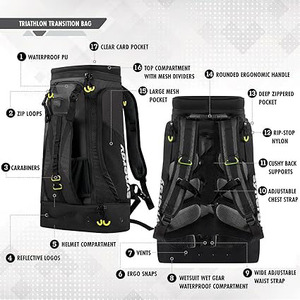 Muestra gratis Venta de bolsa de transición de Triatlón de moda de gran capacidad compartimento seco forro de PVC estilo de moda mochila de natación - Product Image 6