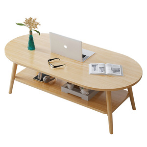 Faux Marble Coffee <b>Table</b> Oval With Shelf Modern Living Room Sofa Side <b>Table</b> - Product Image 5