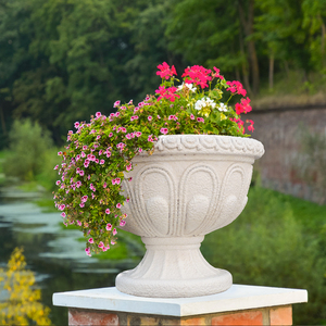 Maceta de Arte de resina <span class=keywords><strong>romana</strong></span> Vintage única de 10 pulgadas-urna artesanal antigua, jarrón de pedestal decorativo para interior/exterior, resina Ideal - Product Image 1
