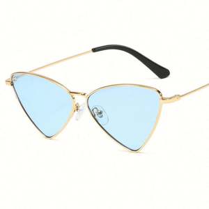 Gafas de Sol Vintage Pequeñas para Mujer, Montura Metálica Triangular, Estilo Ojo de Gato - Product Image 3