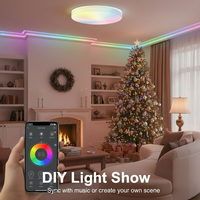 Plafonnier LED intelligent Eboy RGBCW 2000LM IP20 Tuya WiFi pour contrôle par capteur et application, dimmable, en alliage d'aluminium