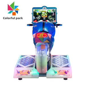 آلة لعبة سباق ملونة للترفيه الداخلي والمتنزه تعمل بقطع النقود المعدنية ، آلة لعبة سباق ، حديقة فيديو للتسلية - Product Image 4