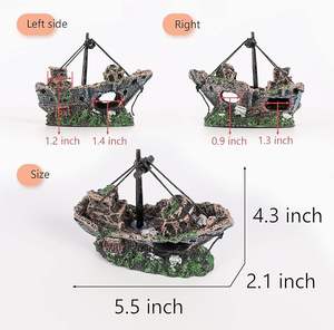 Oxigen Navire Pirate Cassé Grand Artcreativity Navires Navire De Pêche Cultures Bateaux Avec Aquarium <span class=keywords><strong>Bateau</strong></span> Pour Fish Tank Décoration - Product Image 3