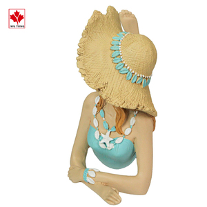 Retro lounging Beauty bãi biển cô gái Teal áo tắm nhựa bức tượng trang trí nhà - Product Image 3