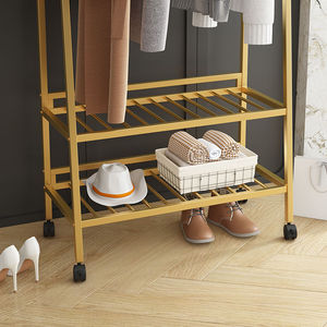 Perchas modernas simples <span class=keywords><strong>de</strong></span> doble poste <span class=keywords><strong>para</strong></span> dormitorio, <span class=keywords><strong>colgar</strong></span> <span class=keywords><strong>ropa</strong></span>, chaquetas, faldas, camisas, suéteres, percheros dorados - Product Image 4