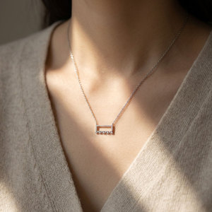 Tremendous Quality Wholesale Manufacturer Export <b>Necklace</b> Jewelry 18K Solid White Gold Real Natural Diamond Pendant <b>Necklace</b> - Product Image 1
