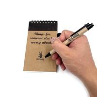 Mini bloc-notes autocollant avec stylo, couverture Kraft, Logo personnalisé