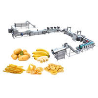 Ligne de production de frites surgelées à prix d'usine, machine automatique de découpe de pommes de terre fraîches pour la fabrication de chips de banane, à vendre